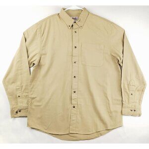 North Country Outdoors Shirt Mens Large Beige Cotton Button-Down